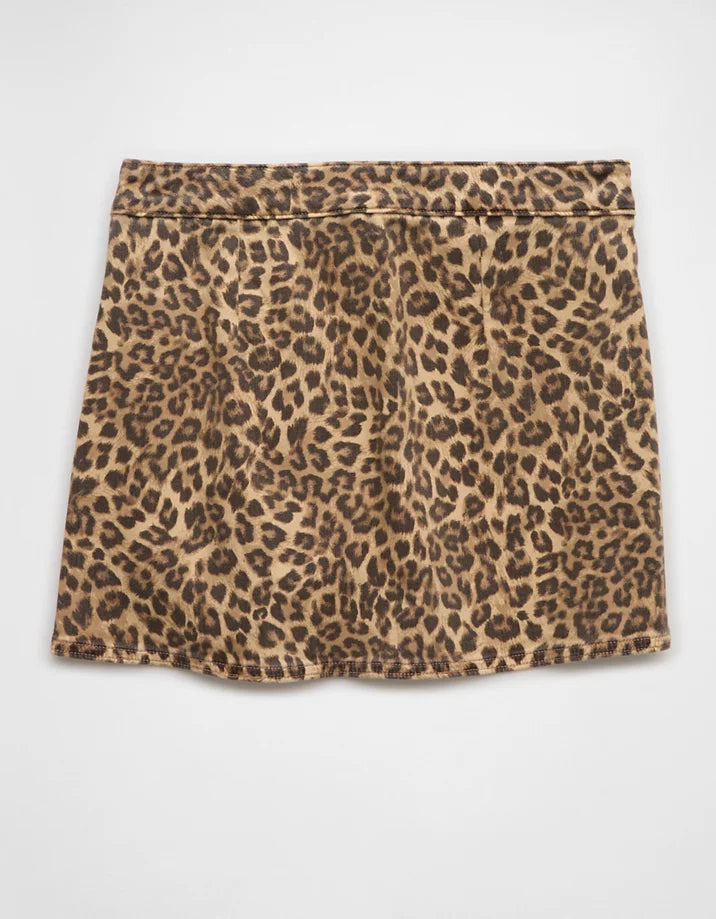 Short falda leopardo
