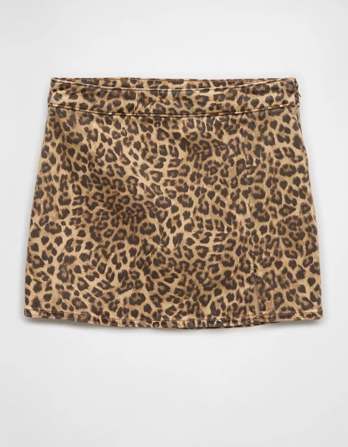 Short falda leopardo