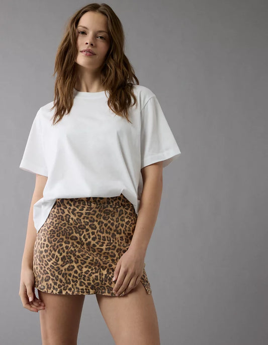 Short falda leopardo