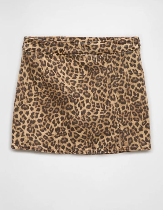 Short falda leopardo
