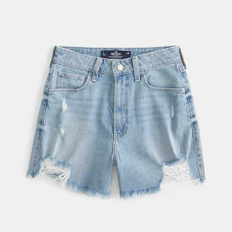 Short jeans con rasgado