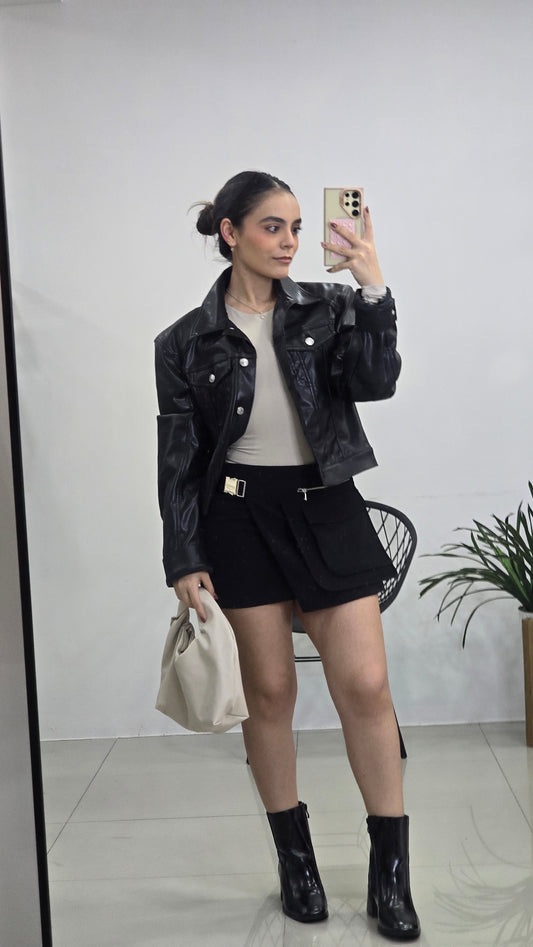 Short falda de vestir estilo cargo