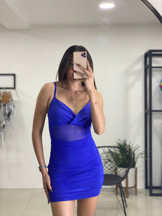 Vestido al cuerpo con pedrería