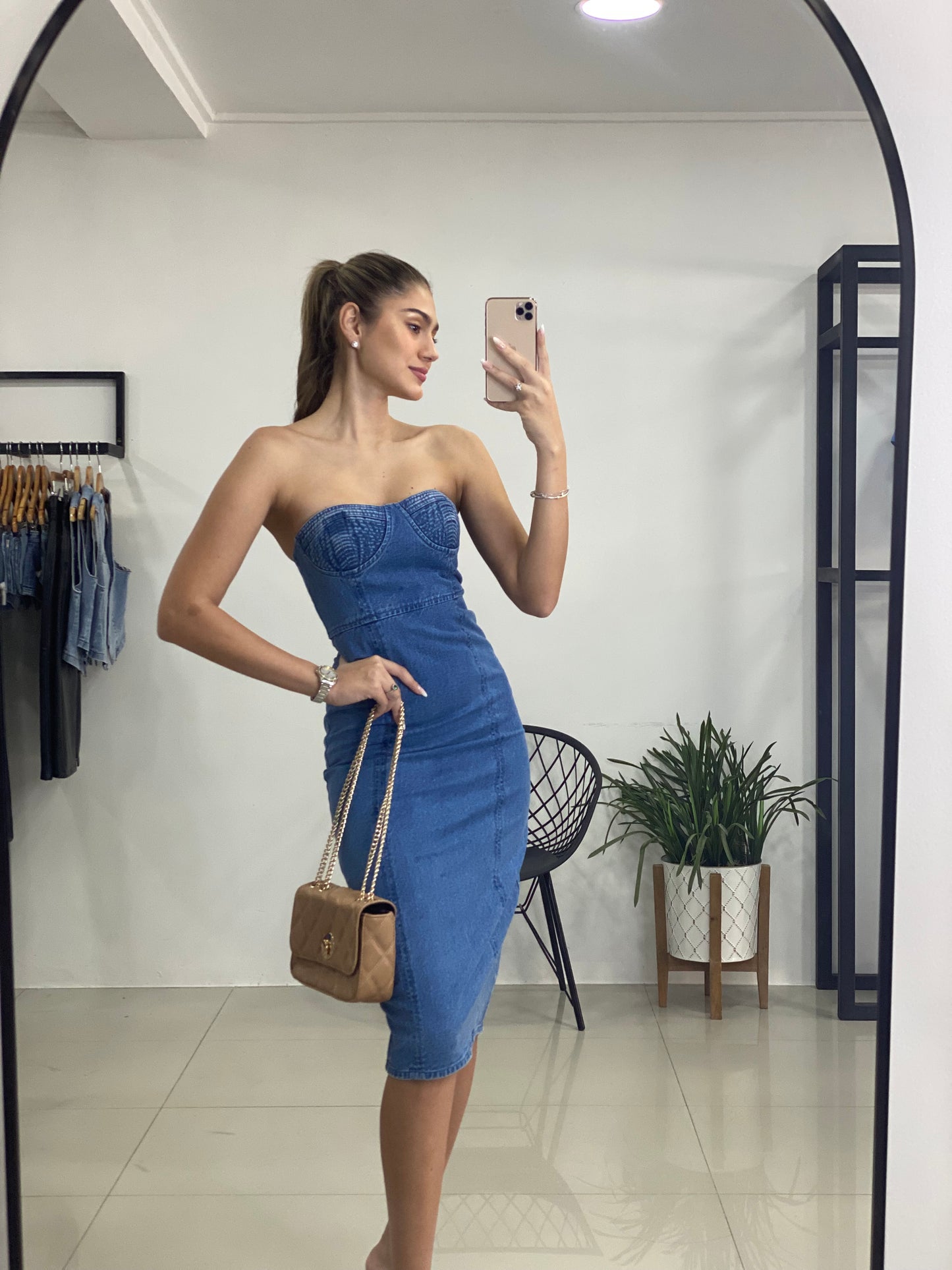 Vestido midi jeans