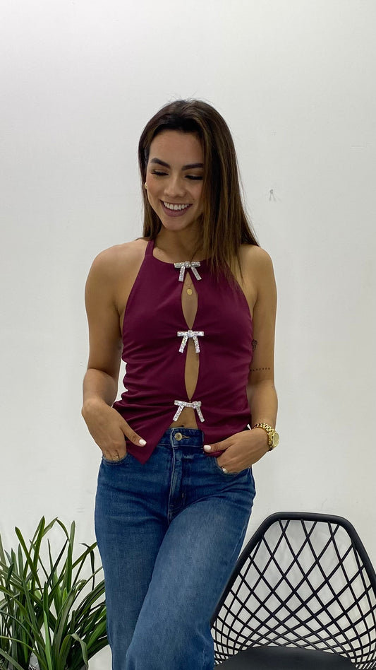 Blusa elegante de moños