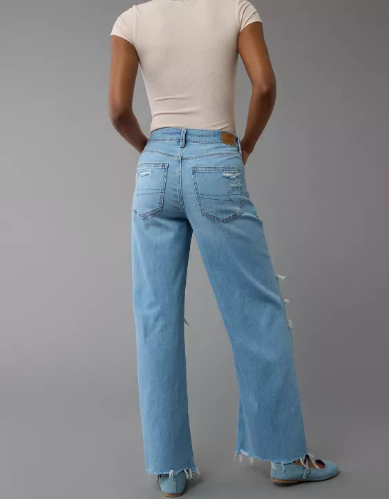 Super high rise  wide leg jeans