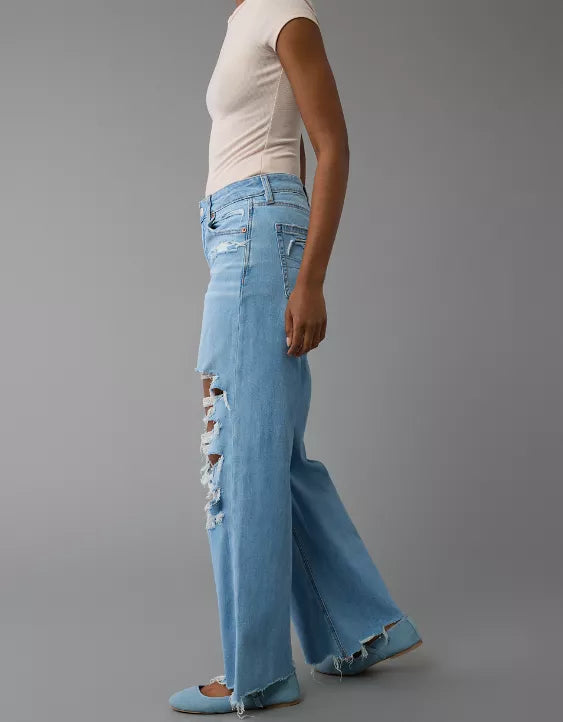 Super high rise  wide leg jeans