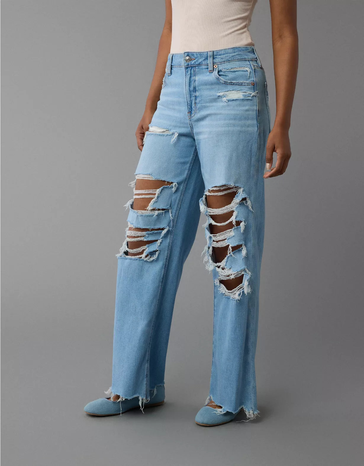 Super high rise  wide leg jeans