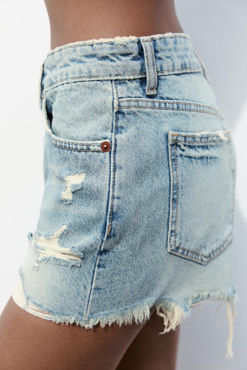 Short jeans rotos tiro medio