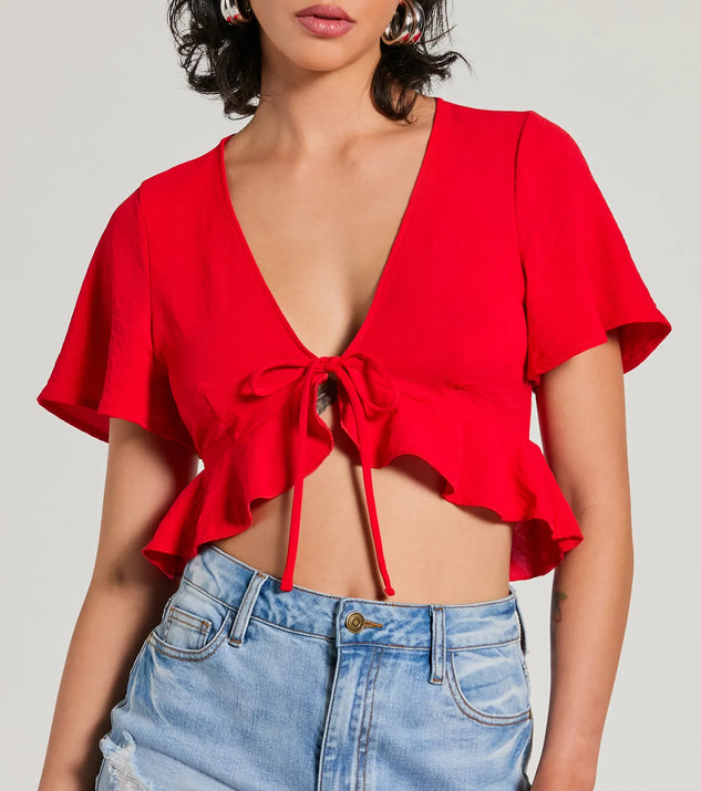 Blusa crop de amarrar