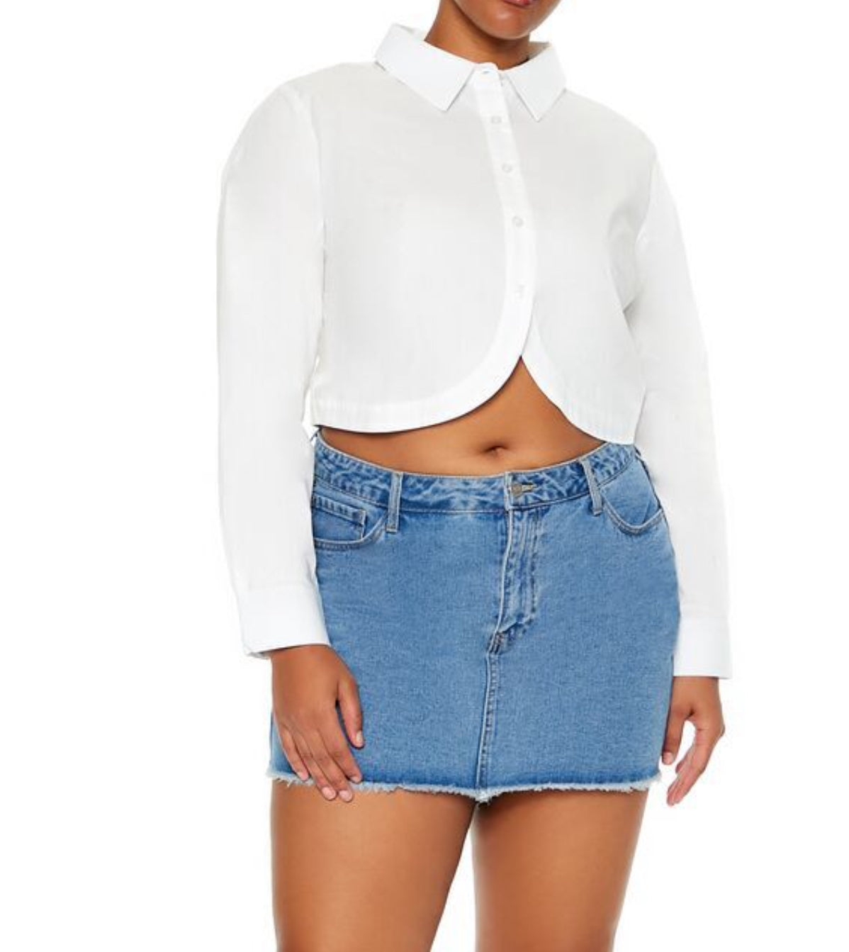 Camisa crop manga larga