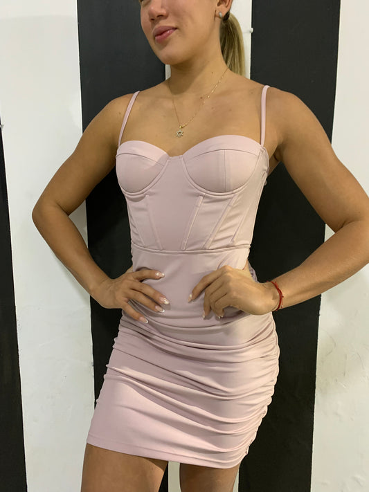 Vestido tipo corset de tiros